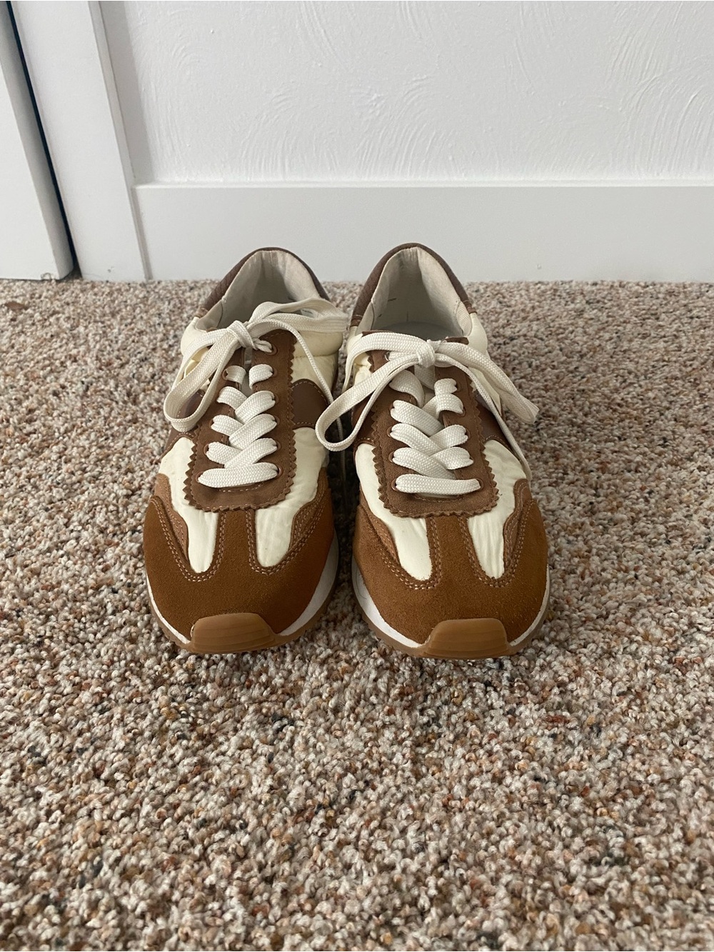 Dolce Vita Cream and Brown Retro Runner Sneakers - Picture 2 of 5